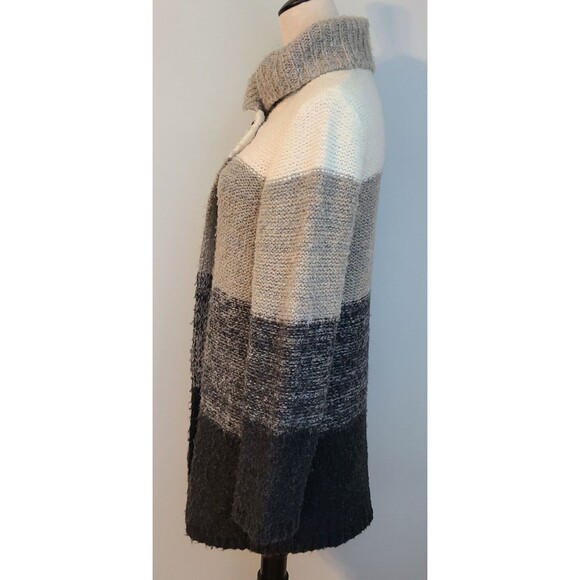 Betty Betty Firenze Italian Wool Blend Color Block Long Cardigan Sweater Sz S - Picture 4 of 13